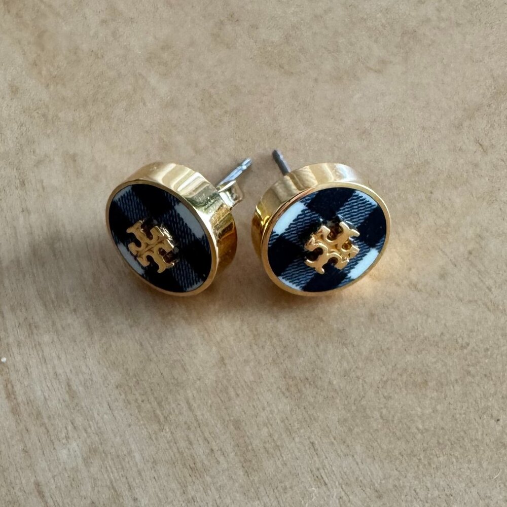 Tory Burch Kira Enamel Circle-Stud Earrings